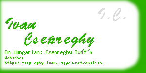 ivan csepreghy business card